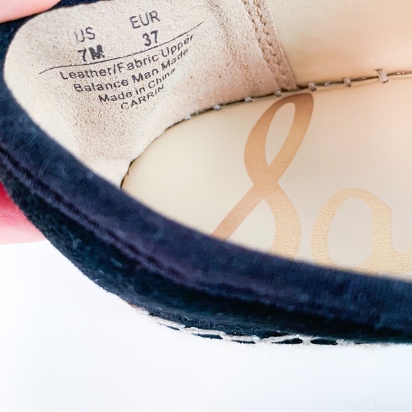 Sam Edelman Carrin Espadrille Platform Flats in Black Suede Leather Size 7 - Picture 8 of 15